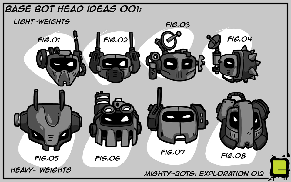 Mighty Bots: Base Bot Head Ideas